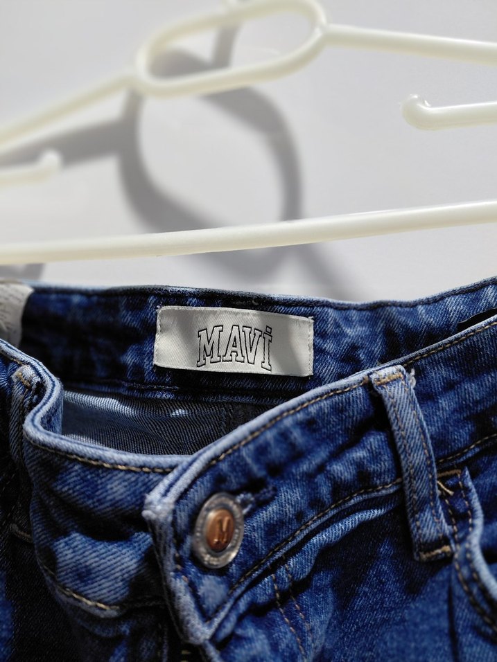 Kadın Mavi Bol Kesim Kot Pantolon - Görsel 2