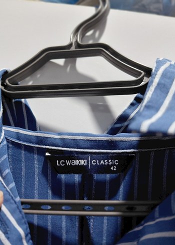 Düğmeli Çizgili Midi Kadın Elbise - Görsel 2