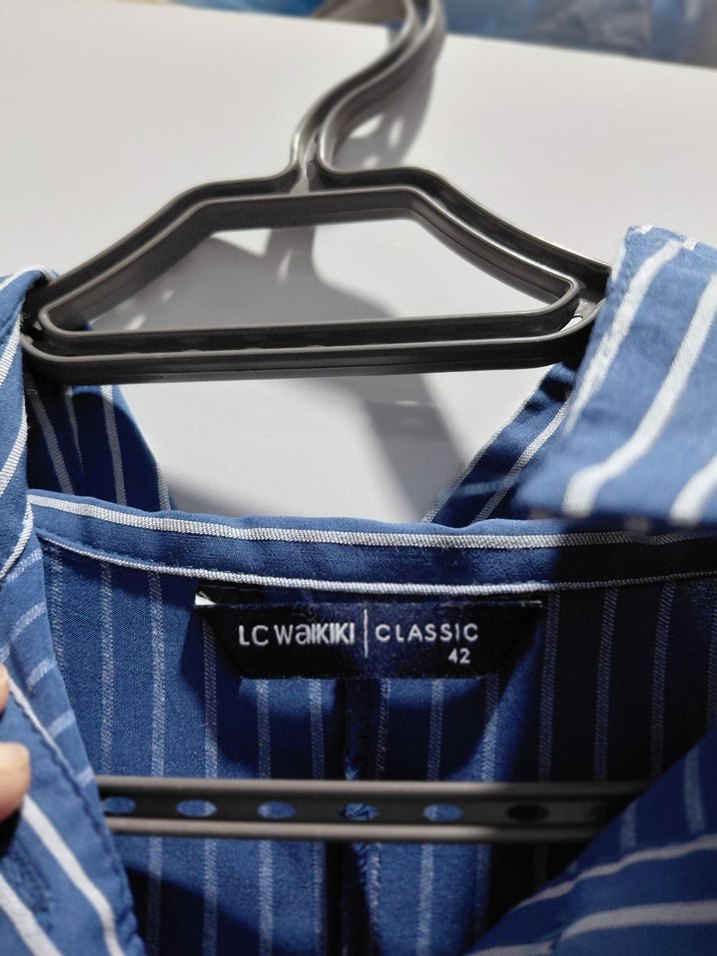 Düğmeli Çizgili Midi Kadın Elbise - Görsel 2