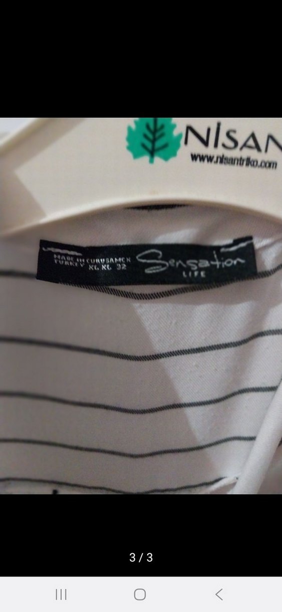 Çizgili Düğmeli Kadın Gömlek - Görsel 3