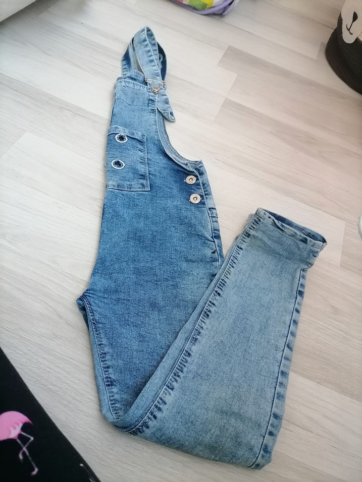 çocuk Mavi  Askılı Tulum - Görsel 3