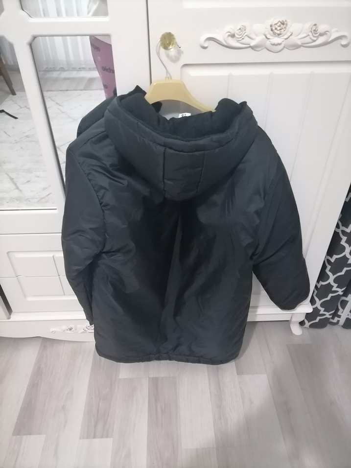 Erkek Siyah Kapüşonlu Fermuarlı mont - Görsel 2