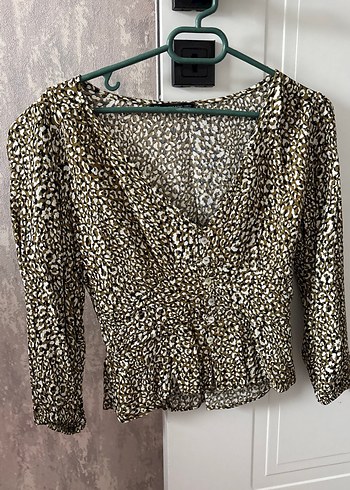 Diğer Leopar Desenli Sifon Bluz