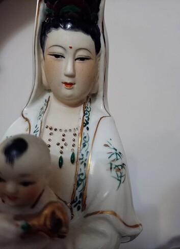 Beden beyaz Renk Japon bebekli seramik biblo 23 cm