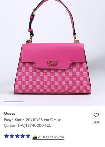 Guess Fuşya Kemer Detaylı Kadın Omuz Çantası