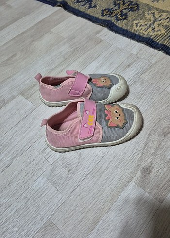 Kız Çocuk Pembe Gri Cırt Cırtlı Spor Ayakkabı - Görsel 2