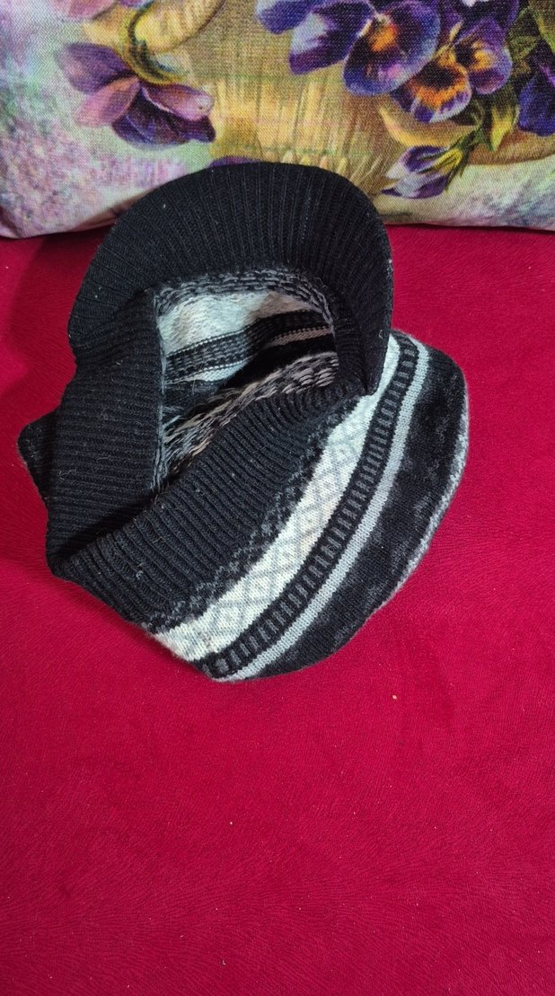 Gri Çok Renkli Örgü Kadın Bere Şapka - Görsel 2