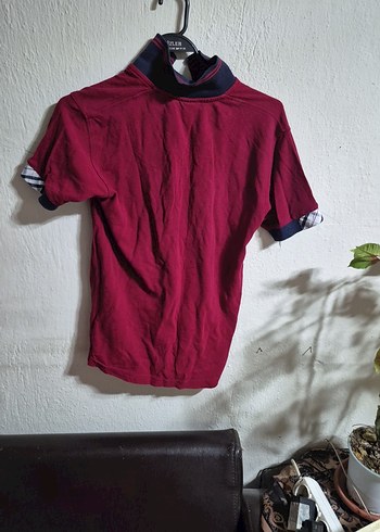 Bordo Düğmeli Erkek Polo Tişört - Görsel 2