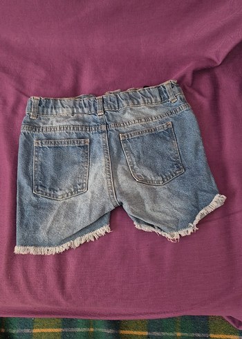 Dantel Detaylı Bohem Kız Kot Şort - Görsel 2