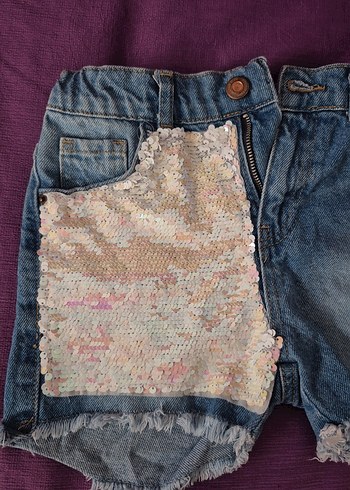 Dantel Detaylı Bohem Kız Kot Şort - Görsel 4