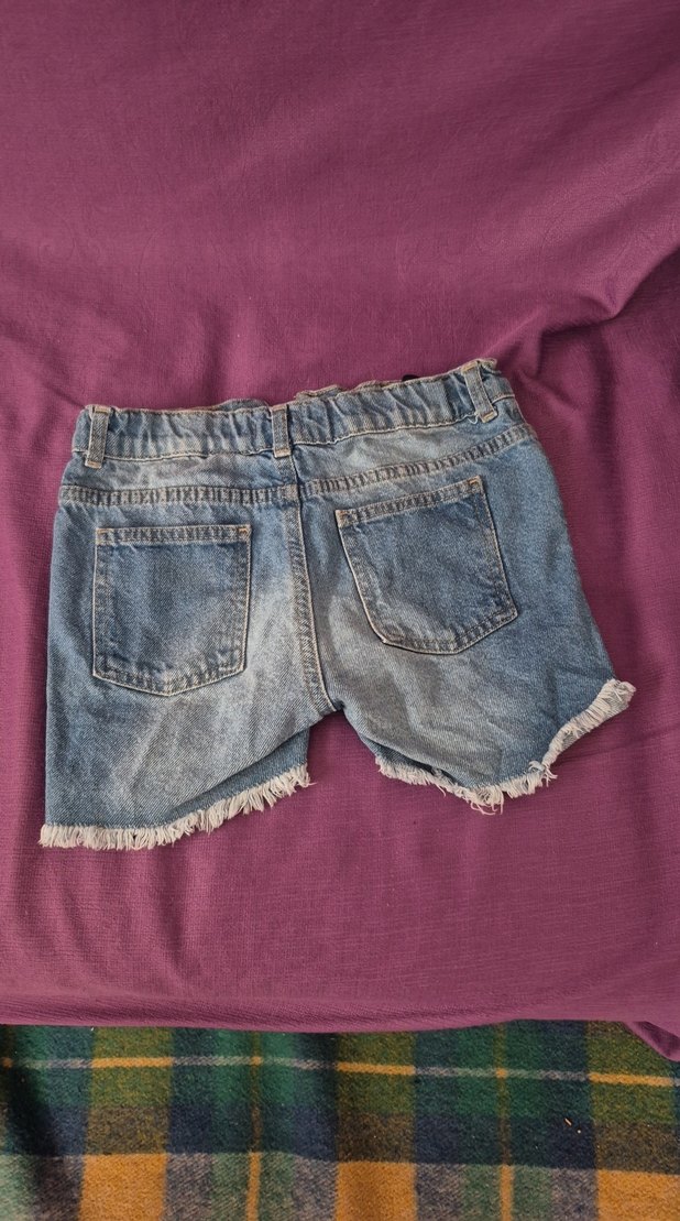 Dantel Detaylı Bohem Kız Kot Şort - Görsel 2