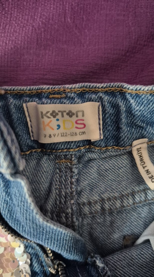 Dantel Detaylı Bohem Kız Kot Şort - Görsel 5