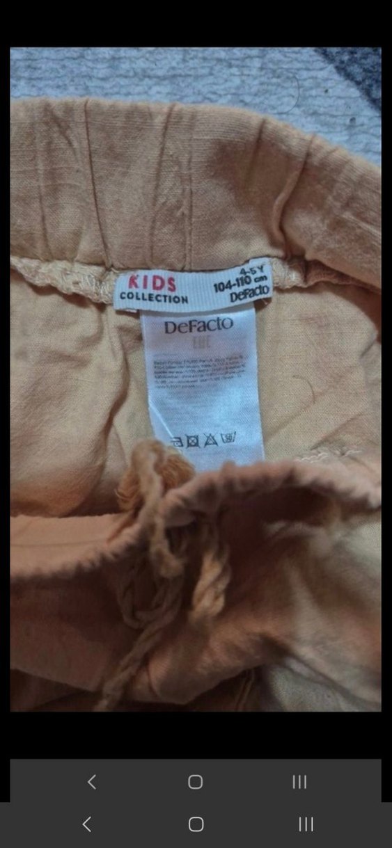 Bej Keten Mini Şort Rahat Kesim - Görsel 3