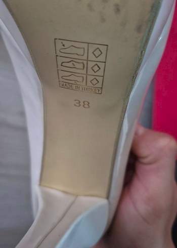 Beyaz Stiletto Kadın Ayakkabı - Görsel 6