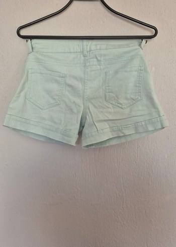 Turkuaz Mini Kot Şort - Görsel 2