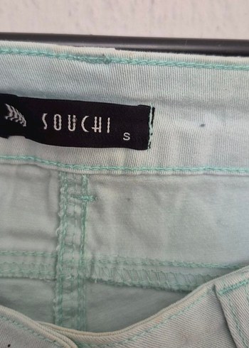 Turkuaz Mini Kot Şort - Görsel 3