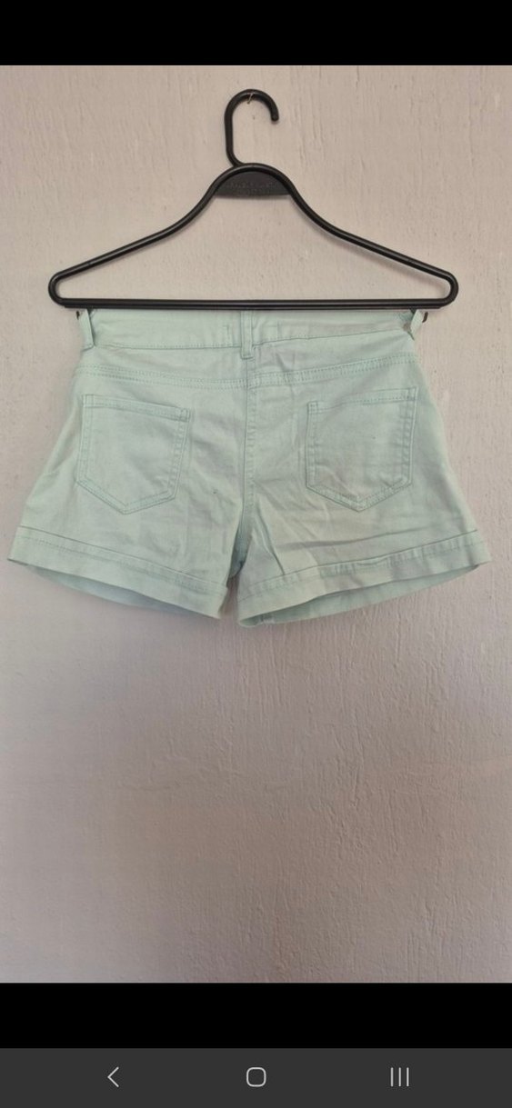 Turkuaz Mini Kot Şort - Görsel 2