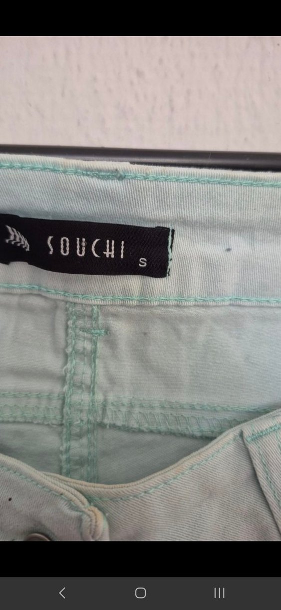 Turkuaz Mini Kot Şort - Görsel 3