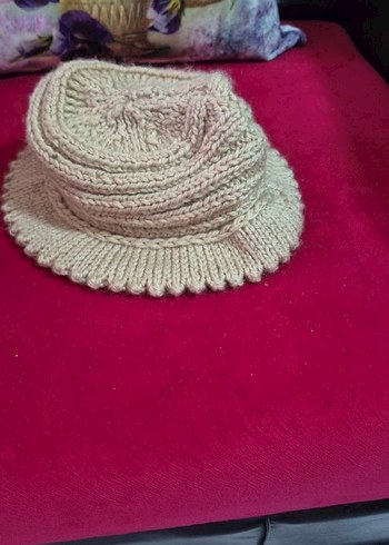 Bej Örgü Bohem Kadın Bere - Görsel 2