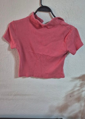 Kız Çocuk Pembe Kısa Kollu Polo Tişört M Beden - Görsel 2