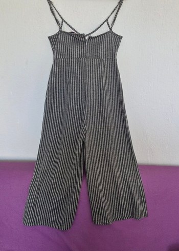 Gri Çizgili Kadın Uzun Tulum - Görsel 2