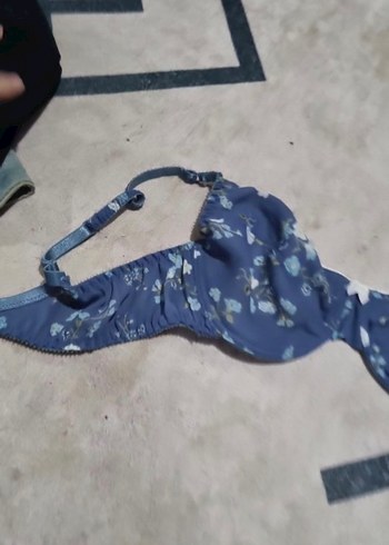 Koyu Mavi Bohem Çiçek Desenli Sütyen - Görsel 2