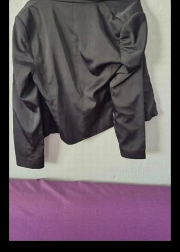 Siyah Kadın Kemerli Ofis Blazeri - Görsel 2