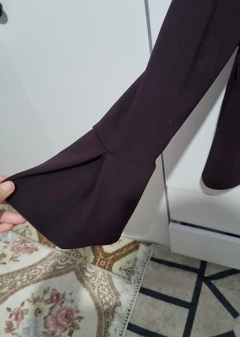 Uzun Kollu Bordo Kadın Bluz - Görsel 3