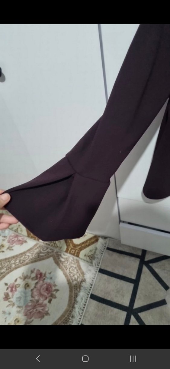 Uzun Kollu Bordo Kadın Bluz - Görsel 3