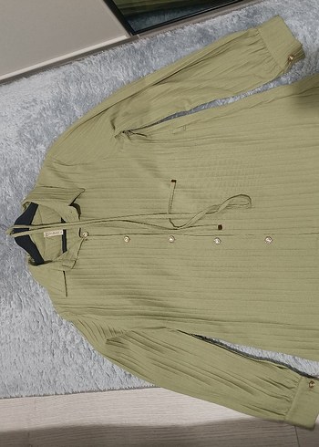 Düğmeli Uzun Kollu Keten Kadın Gömlek - Görsel 2