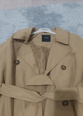 Bej Kadın Midi Trençkot Düğmeli - Görsel 3