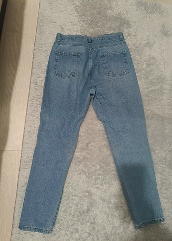 Kadın Mavi Denim Düğmeli Midi Jean - Görsel 3