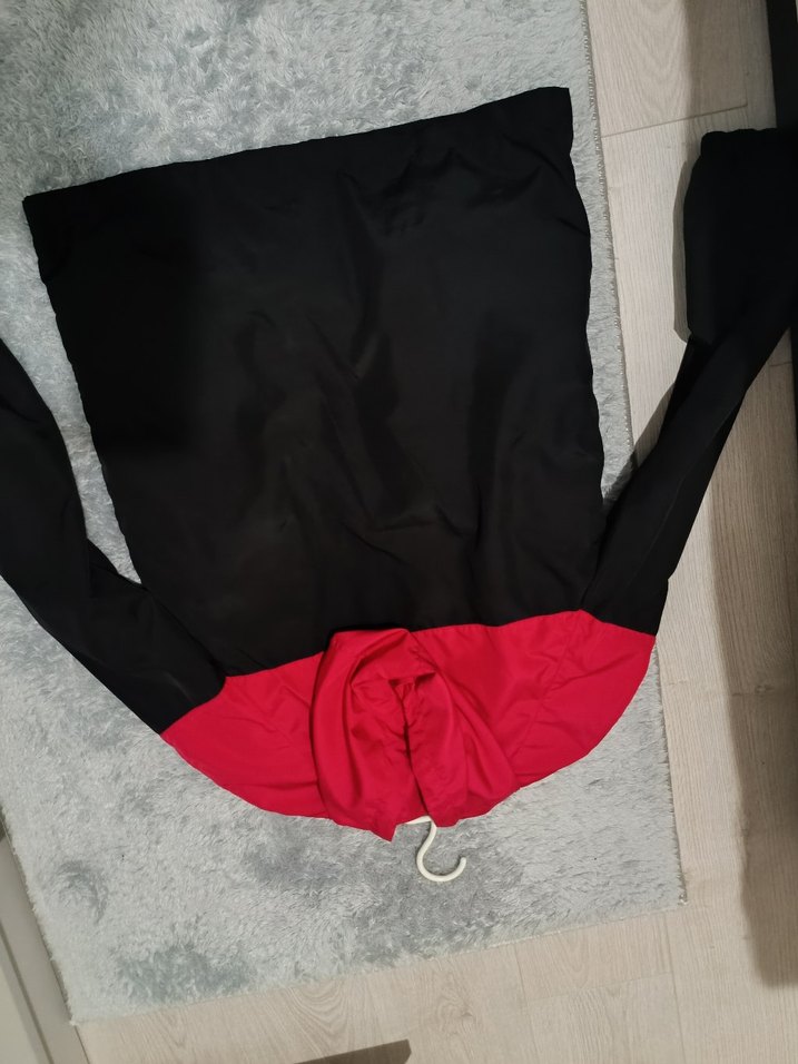 Kırmızı Siyah Fermuarlı Kadın Ceket - Görsel 3