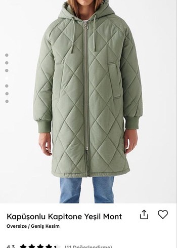 Kapüşonlu Oversize Kapitone Mont Mavi Marka