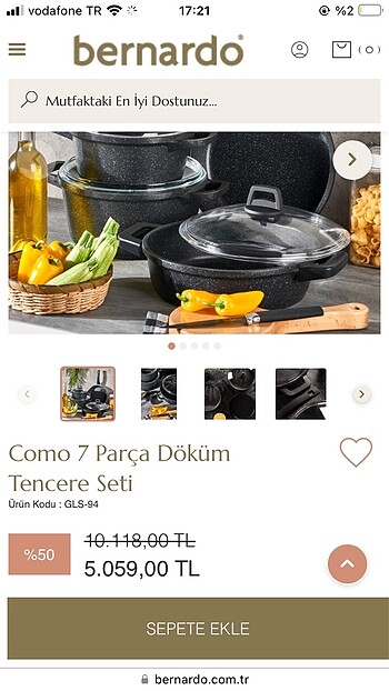 Bernardo BERNARDO COMO 7 PARÇA DÖKÜM TENCERE SETİ