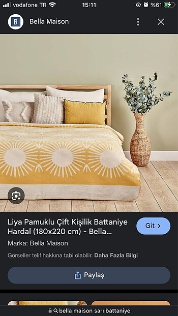 BELLA MAISON ÇİFT KİŞİLİK BATTANİYE