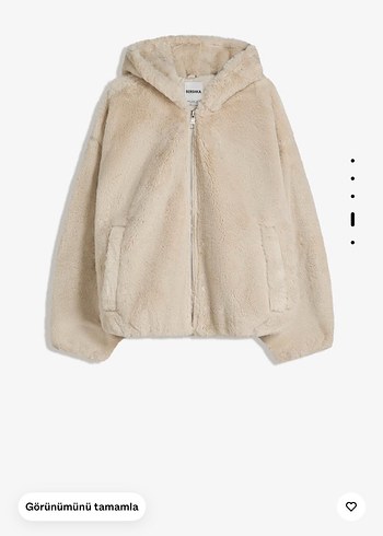 Bershka Kapüşonlu Peluş Mont