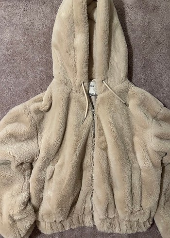 s Beden Bershka Kapüşonlu Peluş Mont