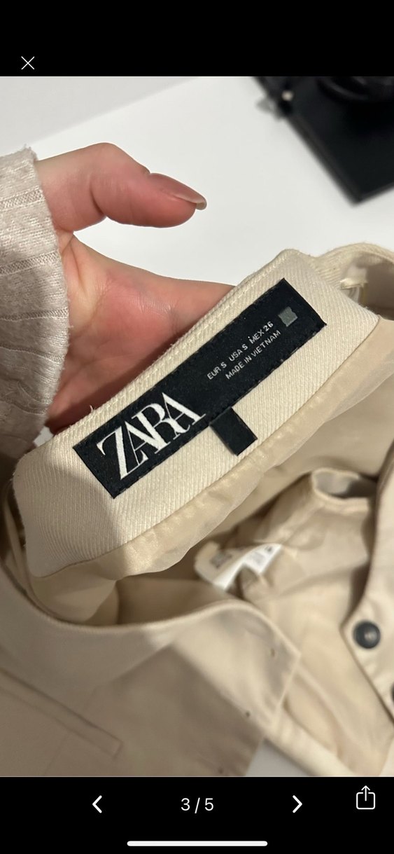 Düğmeli Bej Kadın Yelek Zara - Görsel 2