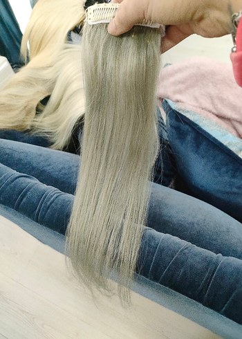 Beden çıt çıt saç gerçek saç 2 adet ilanı gri renkler