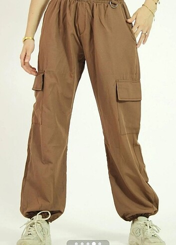 xl Beden kahverengi Renk Paraşüt pantolon 