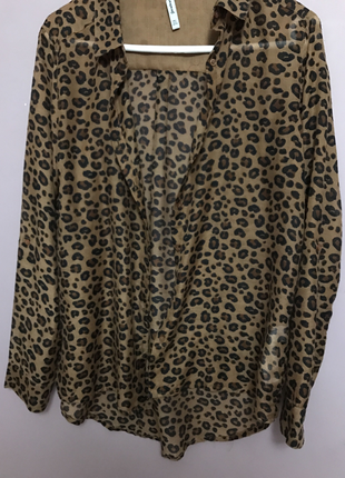 Leopar desenlı gömlek