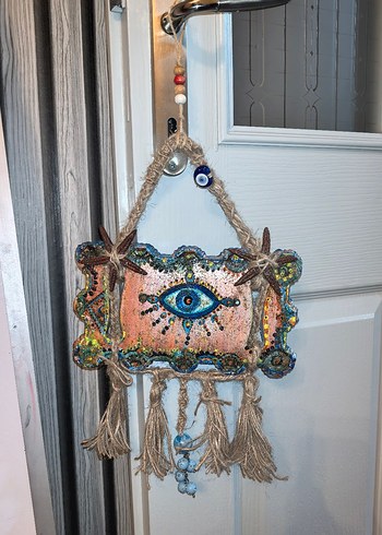 Turkuaz Renkli Nazar Boncuğu Duvar Süsü - Görsel 3