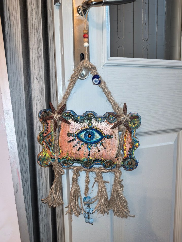 Turkuaz Renkli Nazar Boncuğu Duvar Süsü - Görsel 3