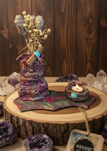 Bohem Tarzda El Yapımı Dekoratif Vazo - Görsel 2