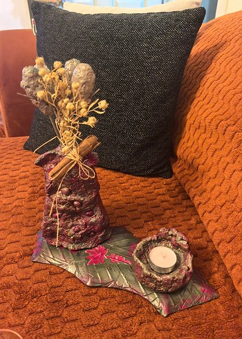 Bohem Tarzda El Yapımı Dekoratif Vazo - Görsel 3