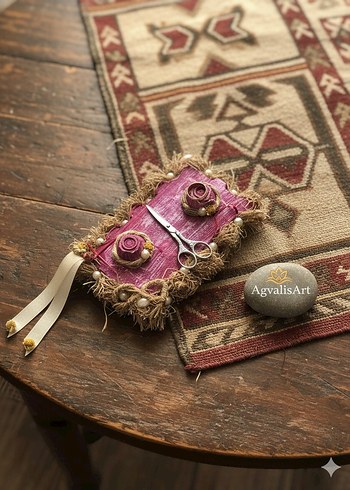 Dantel Detaylı Pembe Bohem Vintage Düğün Aksesuarı - Görsel 3