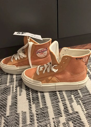 Pembe Platform Topuklu Bağcıklı Kadın Spor Ayakkabı - Görsel 5