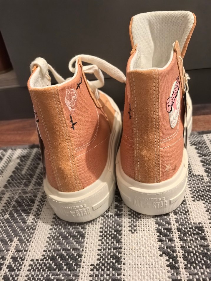 Pembe Platform Topuklu Bağcıklı Kadın Spor Ayakkabı - Görsel 3