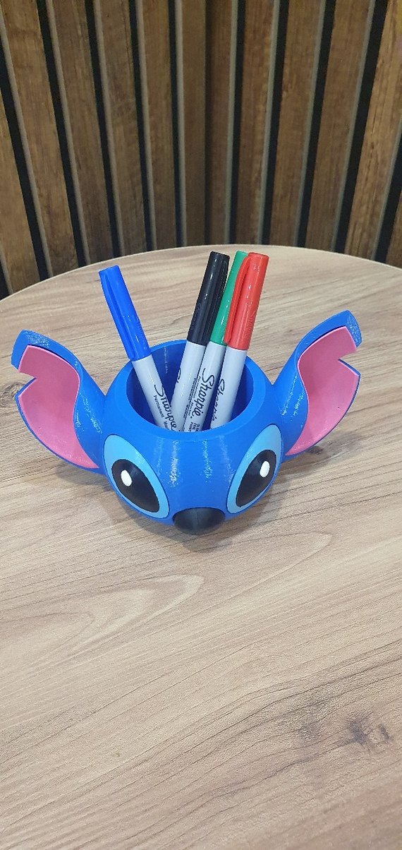 3D baski renkli Stitch Kalemlik - Görsel 2